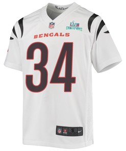 Samaje Perine 34 Cincinnati Bengals Super Bowl LVII Champions Youth Game Jersey - White