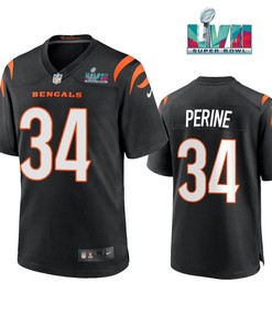Samaje Perine 34 Cincinnati Bengals Super Bowl LVII Men Game Jersey