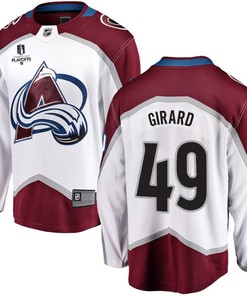 Samuel Girard 49 Colorado Avalanche Stanley Cup 2023 Playoffs Patch Away Breakaway Men Jersey - White