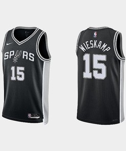San Antonio Spurs 15 Joe Wieskamp 2022-23 Icon Edition Black Men Jersey