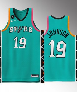 San Antonio Spurs 19 Alize Johnson Teal Jersey 2022-23 City Edition