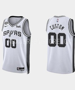 San Antonio Spurs Custom 00 2022-23 Association Edition White Men Jersey Swingman