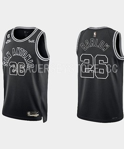 San Antonio Spurs Dominick Barlow 26 2022-23 Classic Edition Black Men Jersey