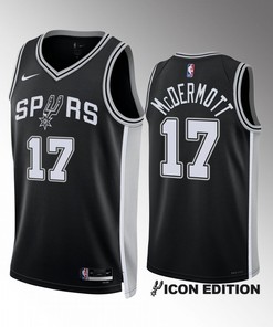San Antonio Spurs Doug McDermott 17 2022-23 Icon Edition Black Jersey Swingman