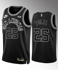 San Antonio Spurs Jakob Poltl 25 2022-23 Classic Edition Black Jersey