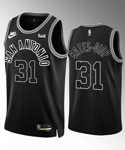 San Antonio Spurs Keita Bates-Diop 31 2022-23 Classic Edition Black Jersey