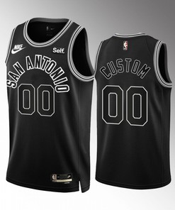 San Antonio Spurs custom 00 2022-23 Classic Edition Black Jersey