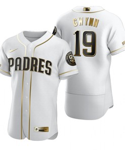San Diego Padres #19 Tony Gwynn Mlb Golden Brandedition White Jersey Gift For Padres Fans