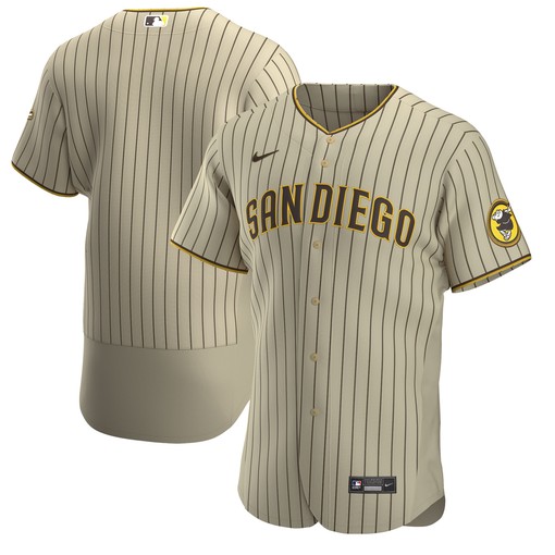 San Diego Padres Alternate Authentic Team Jersey Tan Mlb