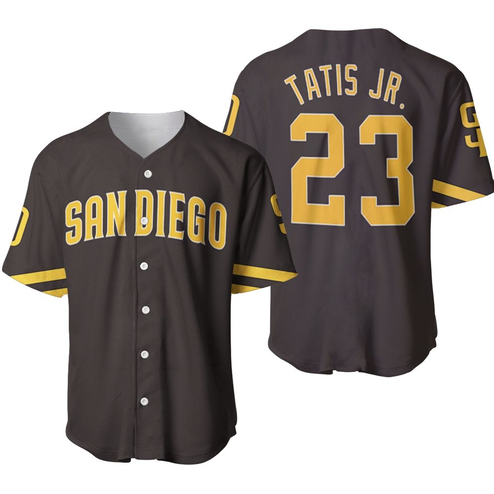 San Diego Padres Fernando Tatis Jr 23 Mlb Brown Jersey Inspired Style Baseball Jersey