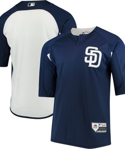 San Diego Padres Majestic Authentic Collection On-field 3/4-sleeve Batting Practice Jersey - Navy/white Mlb