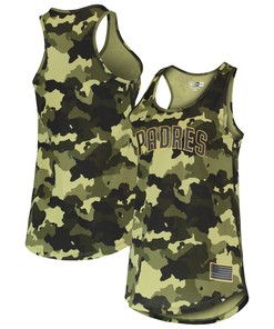 San Diego Padres New Era Womens 2022 Mlb Armed Forces Day Camo Racerback Tank Top - Green