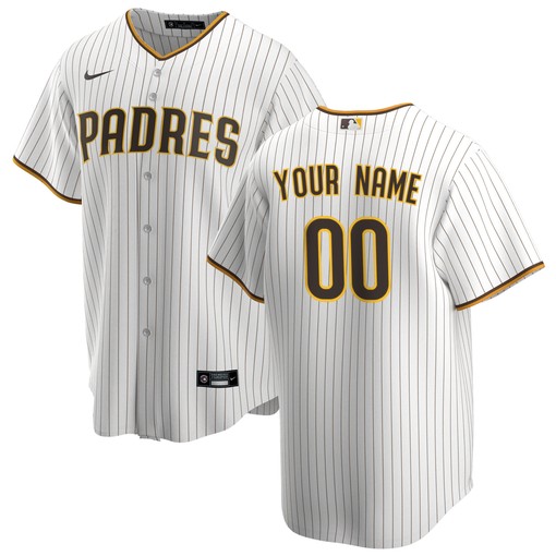 San Diego Padres Replica Custom Jersey - White Custom Jerseys Mlb