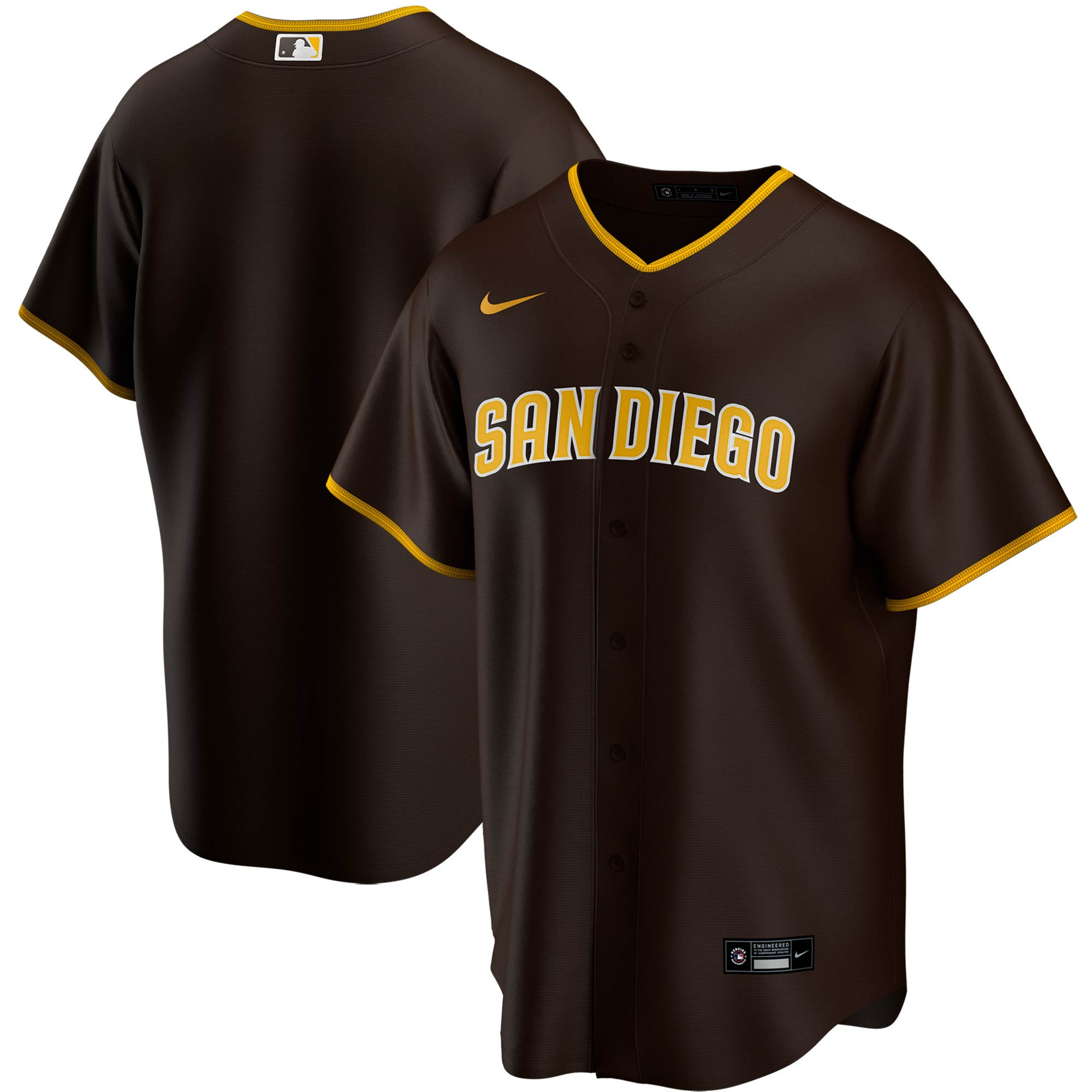 San Diego Padres Road Replica Team Jersey - Brown Mlb