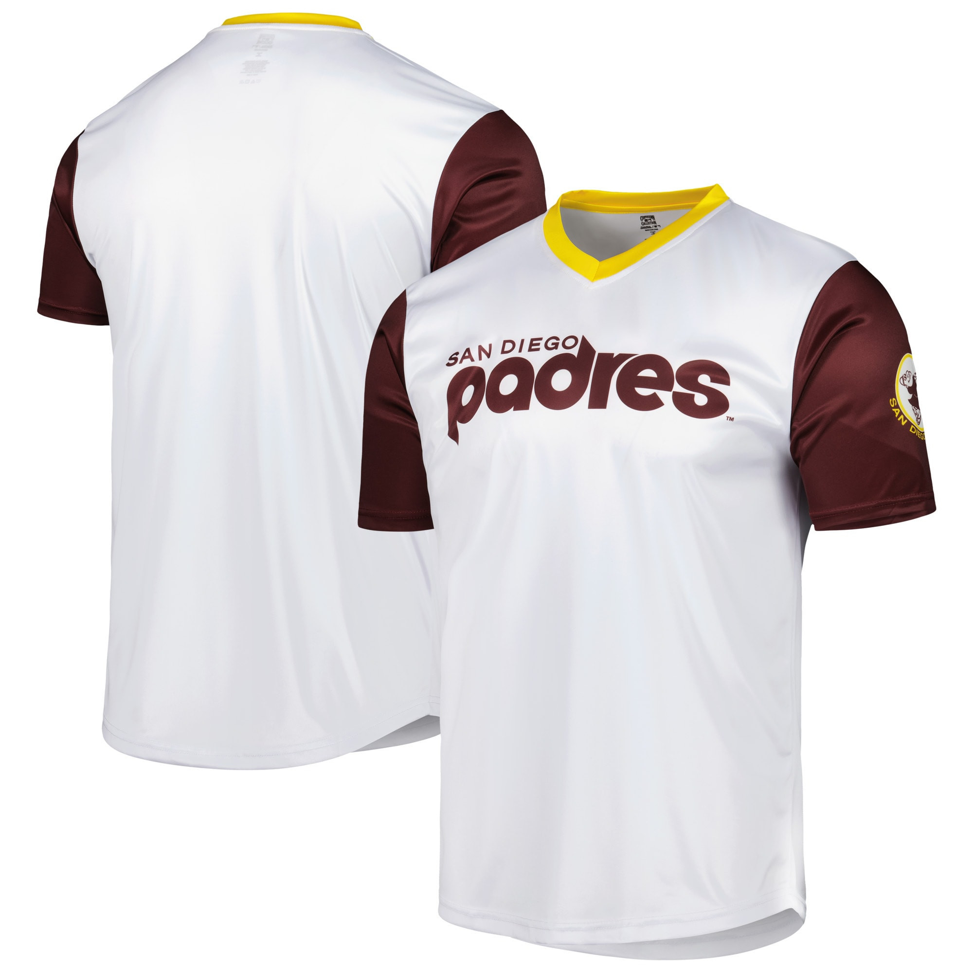 San Diego Padres Stitches Cooperstown Collection Wordmark V-neck Jersey - White Mlb