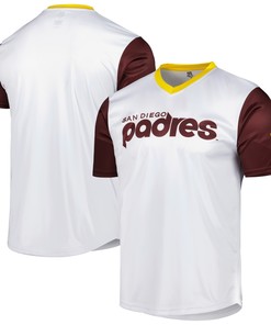 San Diego Padres Stitches Cooperstown Collection Wordmark V-neck Jersey - White Mlb