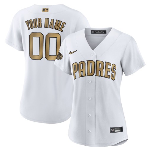 San Diego Padres Womens 2022 Mlb All-star Game Replica Custom Jersey - White Custom Jerseys Mlb