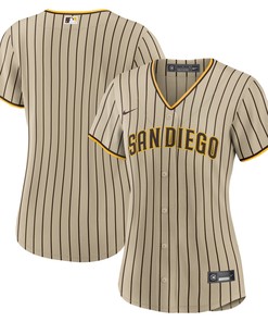 San Diego Padres Womens Alternate Replica Team Jersey - Tan Mlb