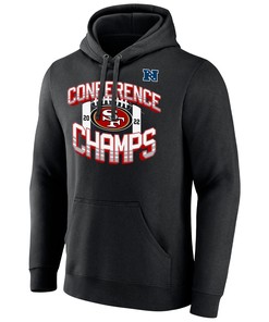 San Francisco 49ers 2022 NFC Conference Champions Icon Bold Pullover Hoodie - Black