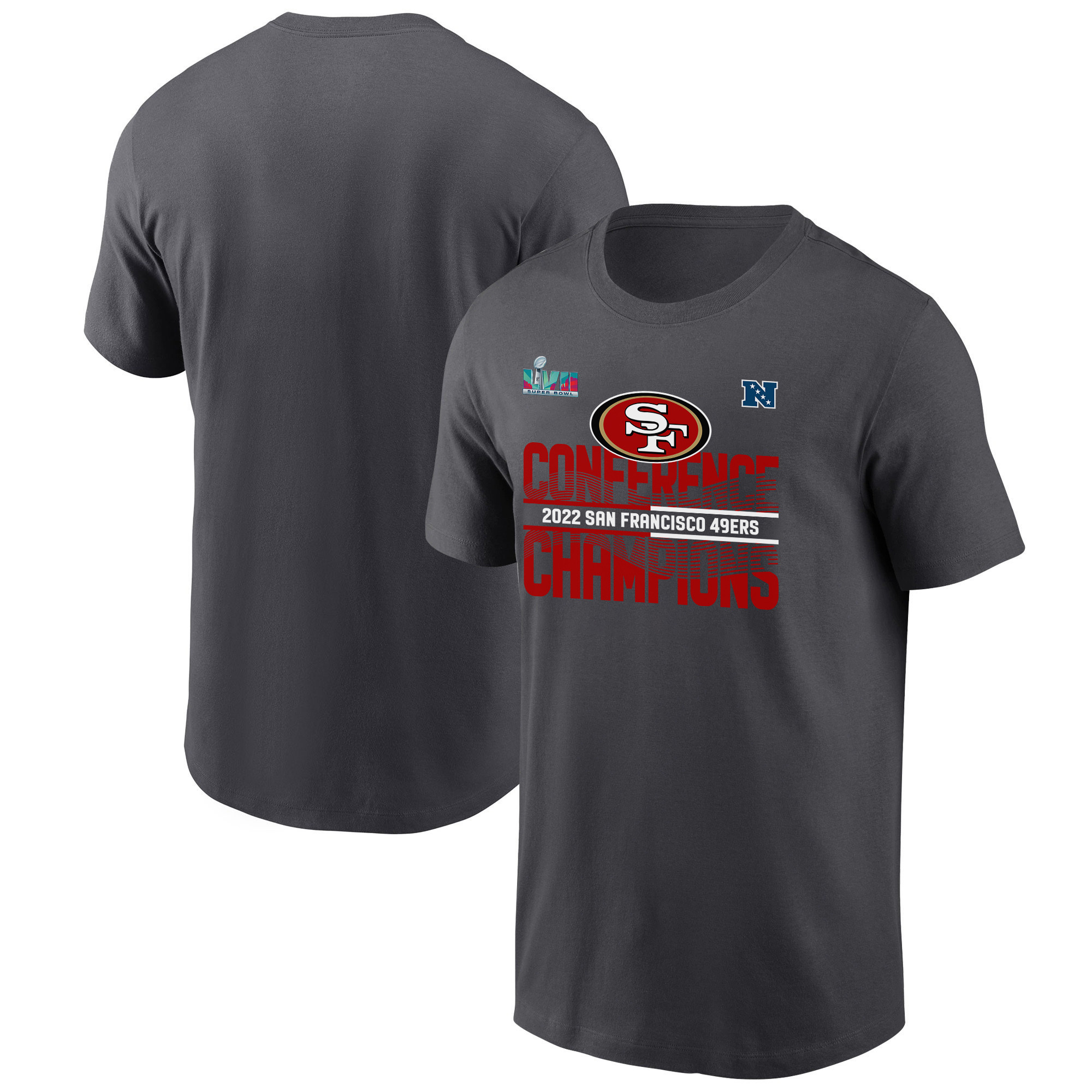 San Francisco 49ers 2022 NFC Conference Champions T-Shirt - Anthracite