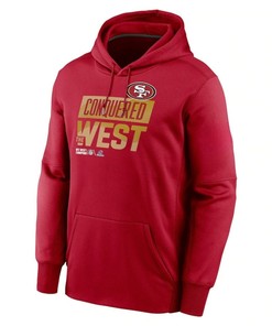 San Francisco 49ers 2022 NFC West Division Champions Locker Room Trophy Collection Pullover Hoodie - Scarlet