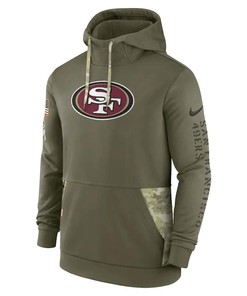 San Francisco 49ers 2022 Salute to Service Therma Performance Pullover Hoodie - Olive, Men