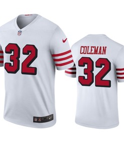 San Francisco 49ers #32 Tevin Coleman White Color Rush Legend Jersey - Men