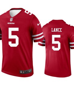 San Francisco 49ers 5 Trey Lance 2022-23 Legend Scarlet Jersey - Men's
