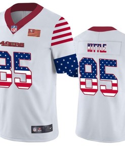 San Francisco 49ers 85 White Throwback Flag Jersey