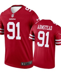 San Francisco 49ers #91 Arik Armstead Nike Color Rush Scarlet Jersey