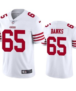San Francisco 49ers Aaron Banks 65 2022-23 Vapor Limited White Jersey - Men's