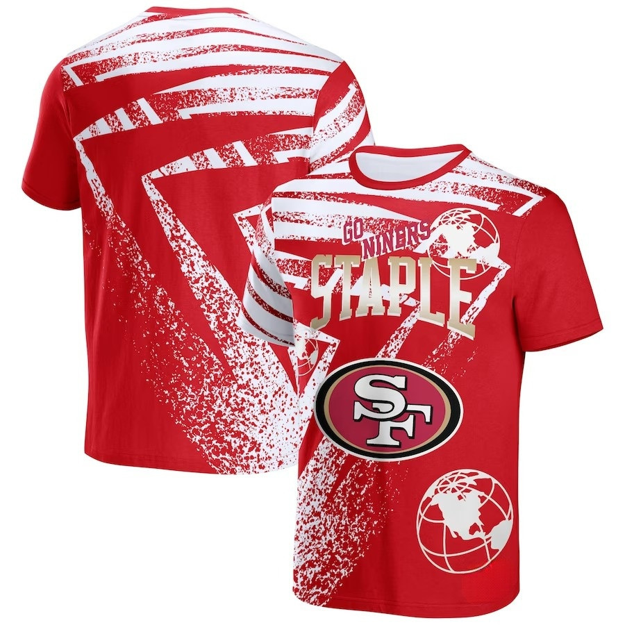 San Francisco 49ers All Over Print T-Shirt - Red
