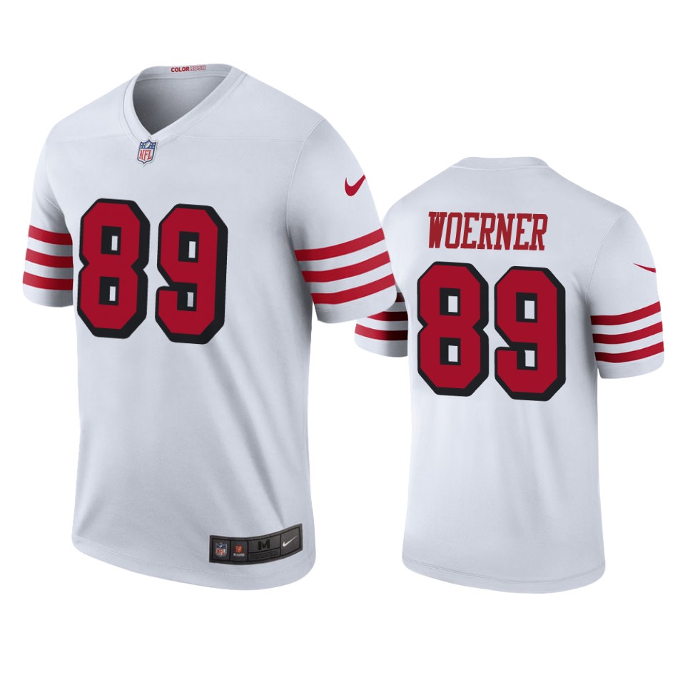 San Francisco 49ers Charlie Woerner White Color Rush Legend Jersey