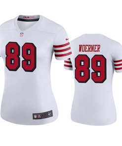 San Francisco 49ers Charlie Woerner White Color Rush Legend Jersey - Womens