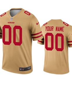 San Francisco 49ers Custom Gold Inverted Legend Jersey