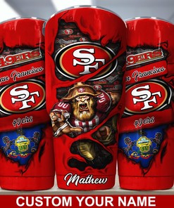 San Francisco 49ers Custom Name Tumbler - Personalized San Francisco 49ers Custom Name Tumbler for Game Day