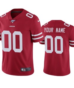 San Francisco 49ers Custom Scarlet 100th Season Vapor Limited Jersey