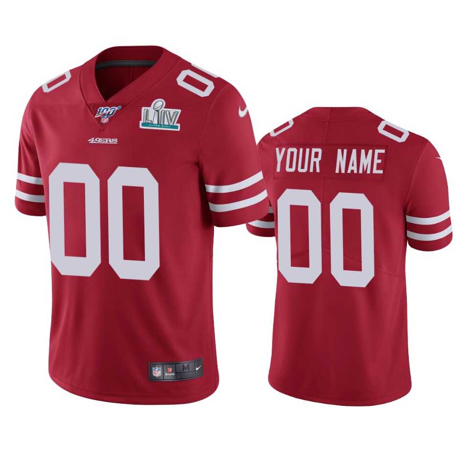 San Francisco 49ers Custom Scarlet Super Bowl Liv Vapor Limited Jersey