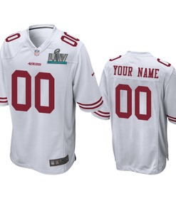 San Francisco 49ers Custom White Super Bowl Liv Game Jersey