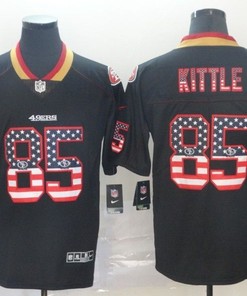 San Francisco 49ers George Kittle #85 American Flag 2020 Nfl Black Jersey Jersey