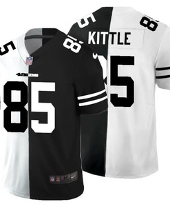 San Francisco 49ers George Kittle #85 Nfl 2020 Black And White Jersey