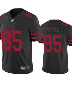 San Francisco 49ers George Kittle Black 100th Season Vapor Limited Jersey