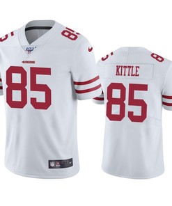 San Francisco 49ers George Kittle White 100th Season Vapor Limited Jersey