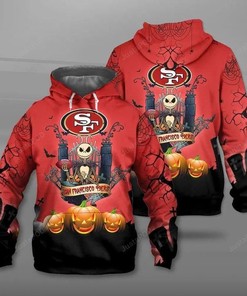 San Francisco 49ers Jack Skellington 3D Hoodie Zip Hoodie