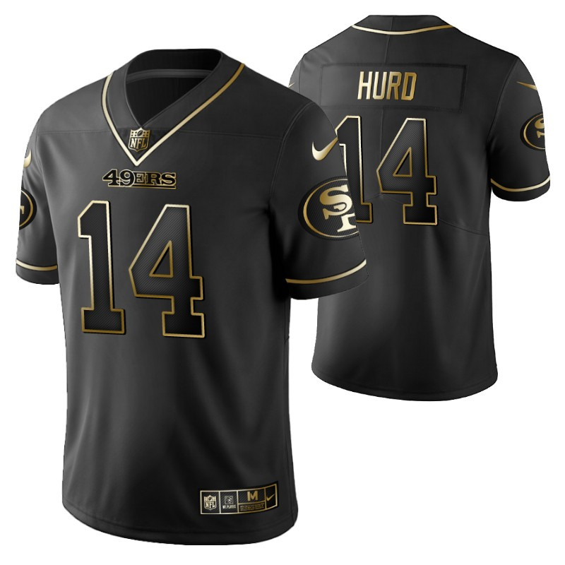 San Francisco 49ers Jalen Hurd 14 2021 Nfl Golden Brandedition Black Jersey Gift For 49ers Fans