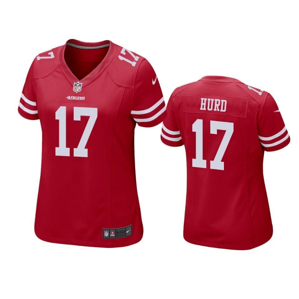San Francisco 49ers Jalen Hurd 2019 Nfl Draft Scarlet Game Womens Jersey