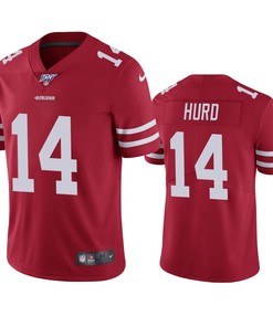 San Francisco 49ers Jalen Hurd Scarlet 100th Season Vapor Limited Jersey