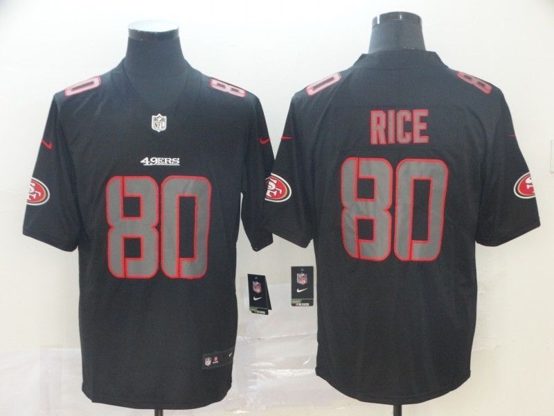 San Francisco 49ers Jerry Rice #80 2020 Nfl Black Jersey Jersey - Bluefink