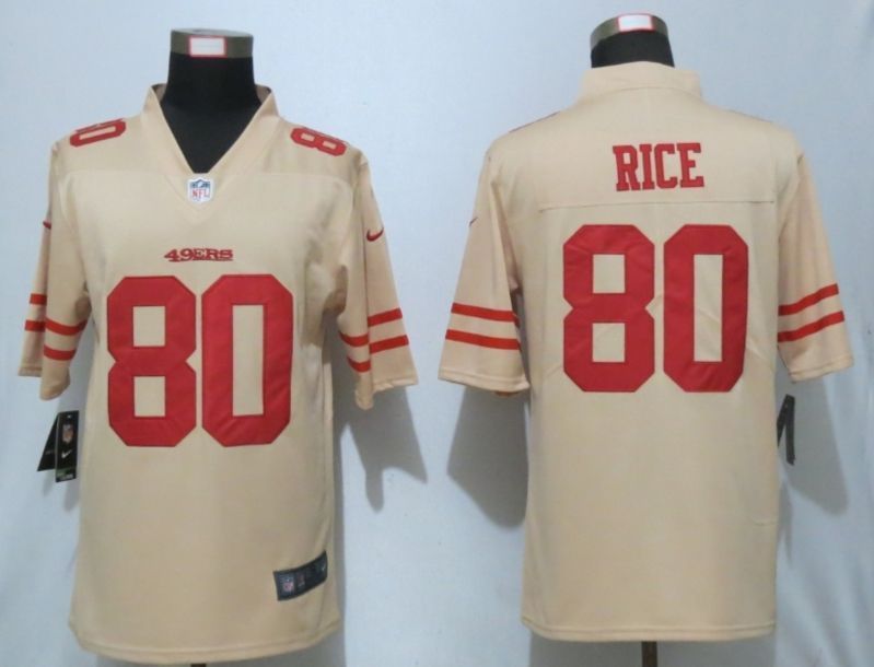 San Francisco 49ers Jerry Rice #80 2020 Nfl Golden Jersey Jersey - Bluefink