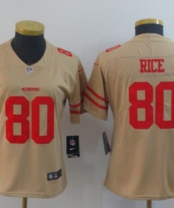San Francisco 49ers Jerry Rice #80 2020 Nfl Golden Womens Jersey Jersey